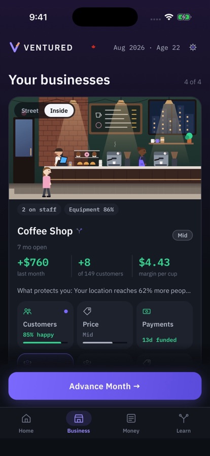 Step inside: the café interior